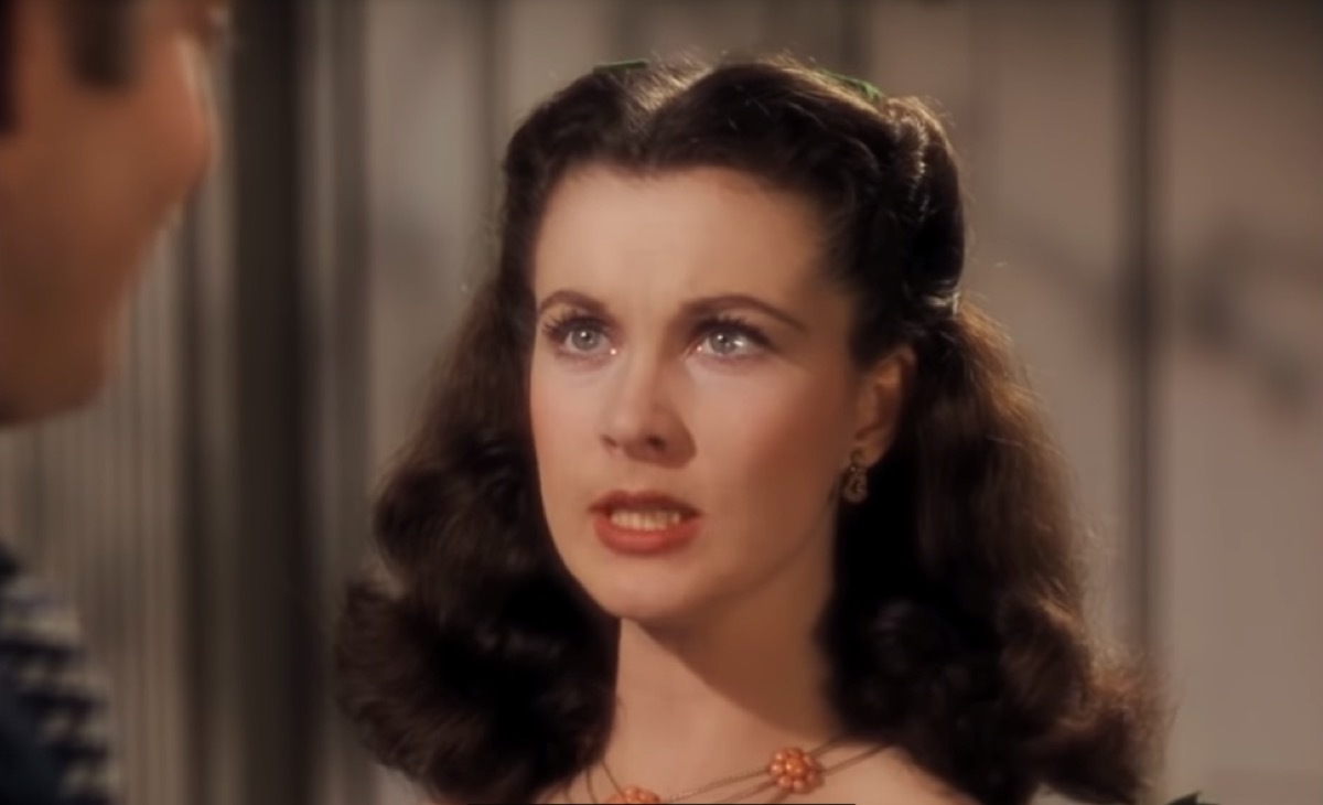 Vivien Leigh as Scarlett O' Hara in Gone with the Wind, inspiring leading ladies in movies 