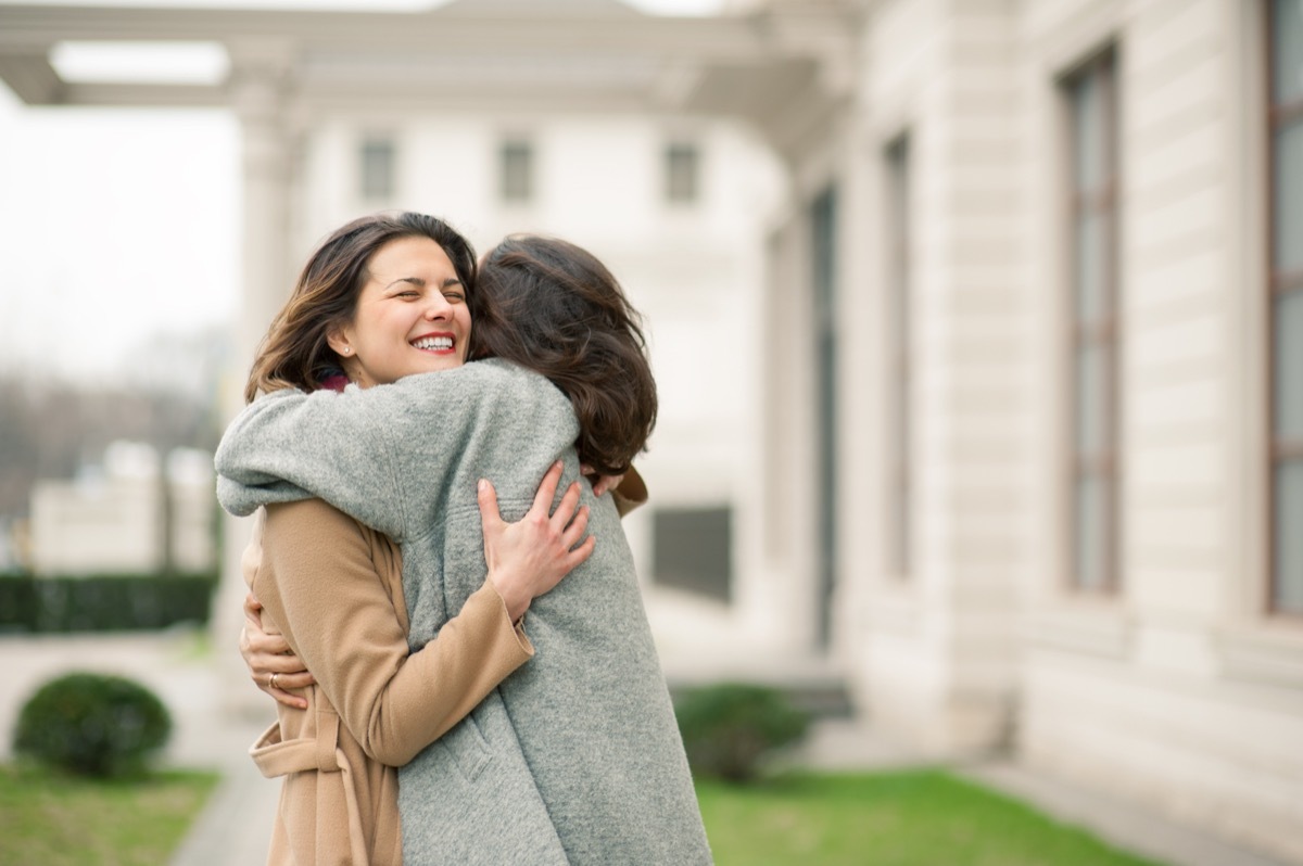 Women hugging each other