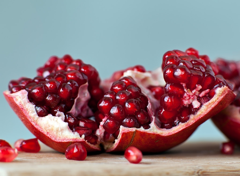 pomegranate on wood table