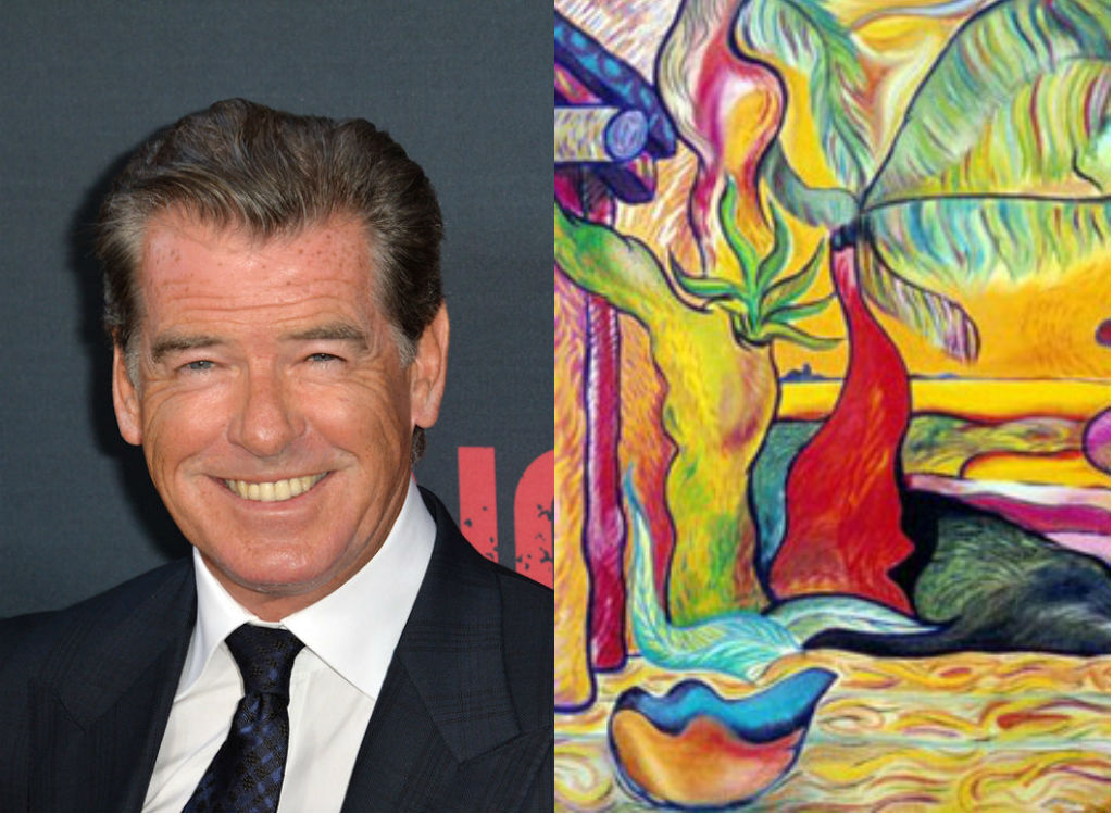 Pierce Brosnan painting