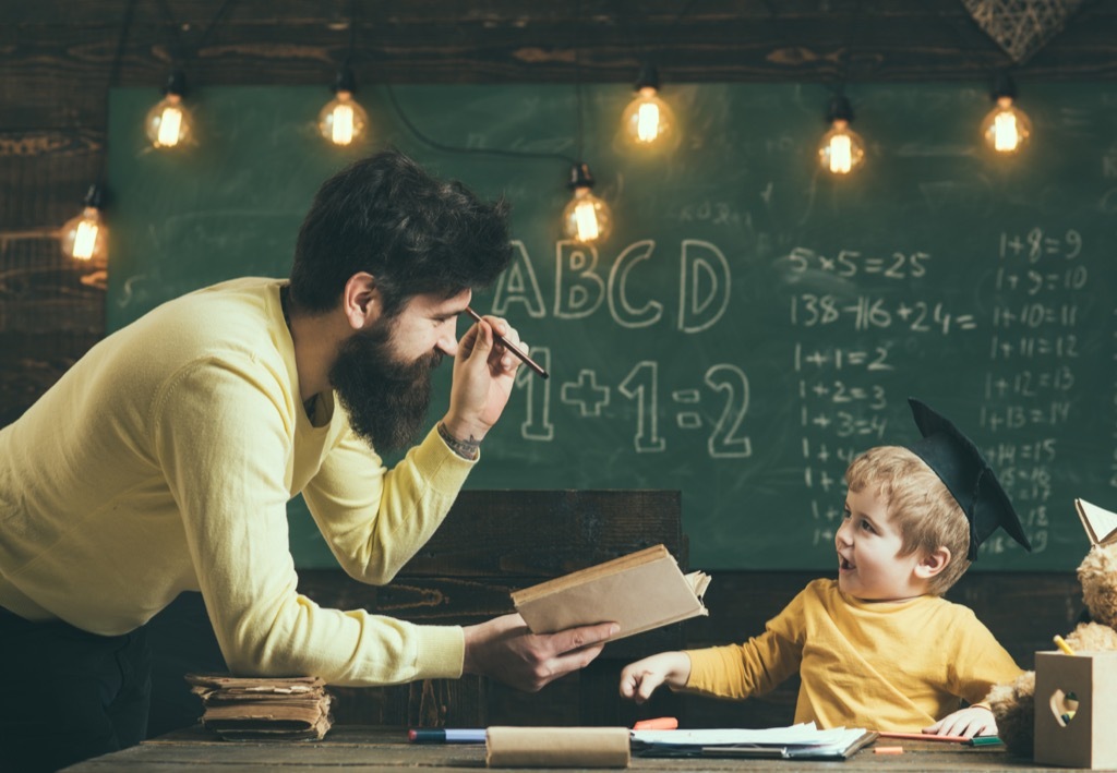 Man Reading Poems to Son