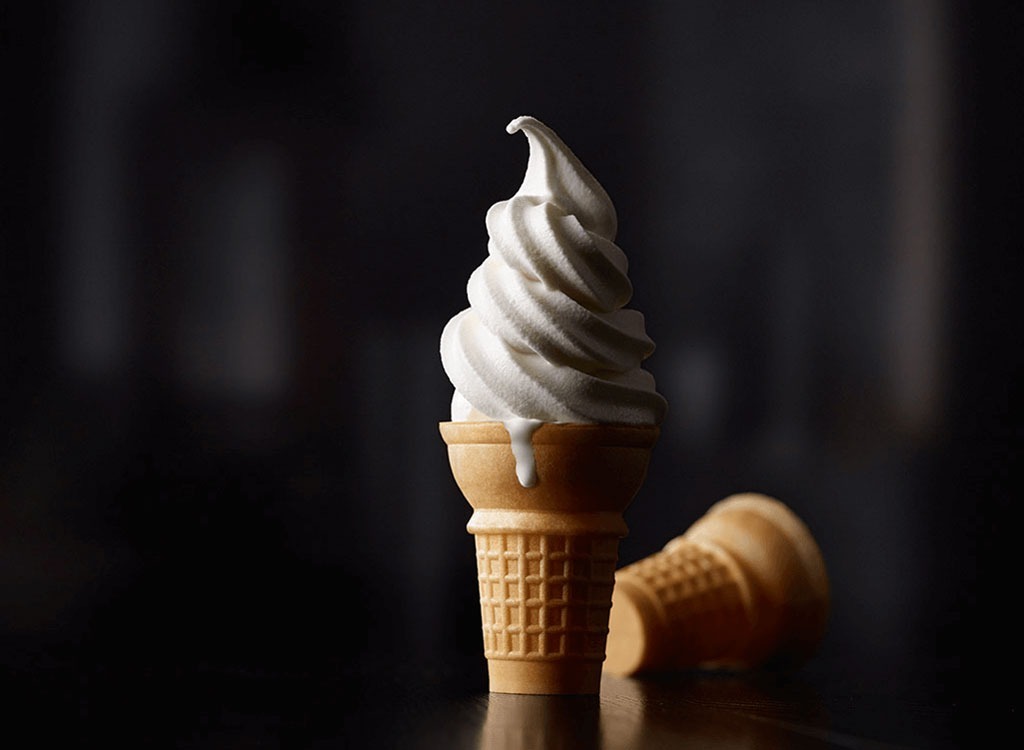 mcdonalds soft serve cone on black background