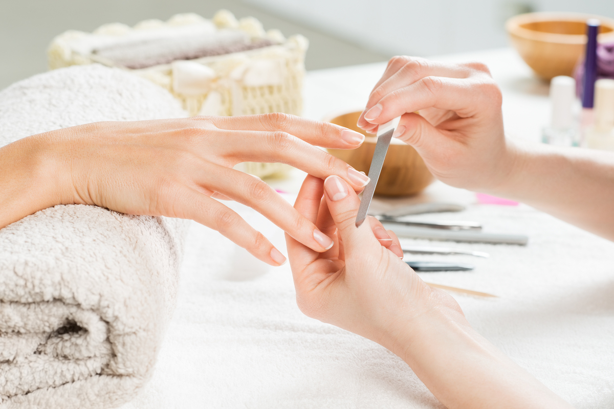 woman getting a manicure