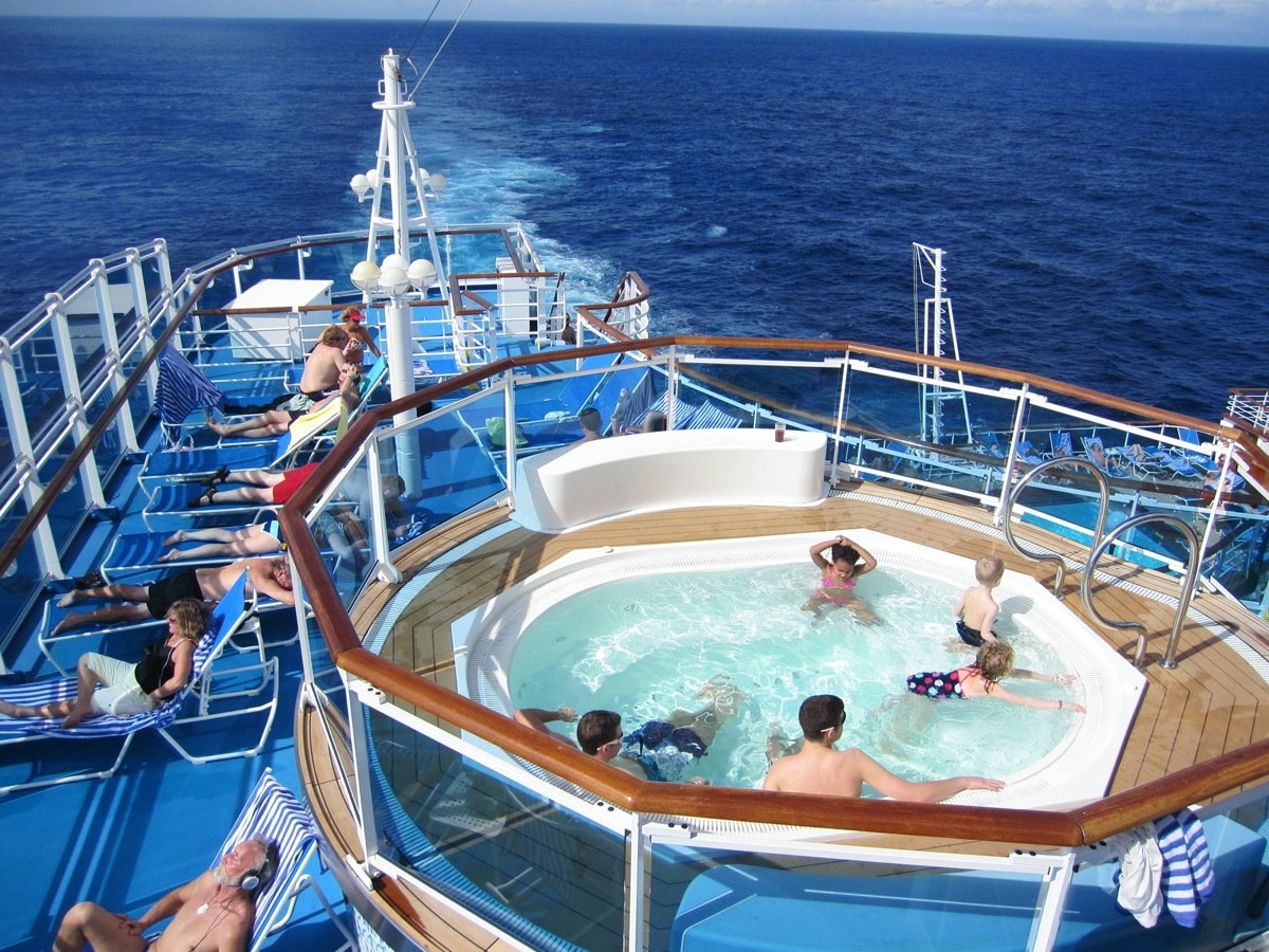 people in pool on cruise ship