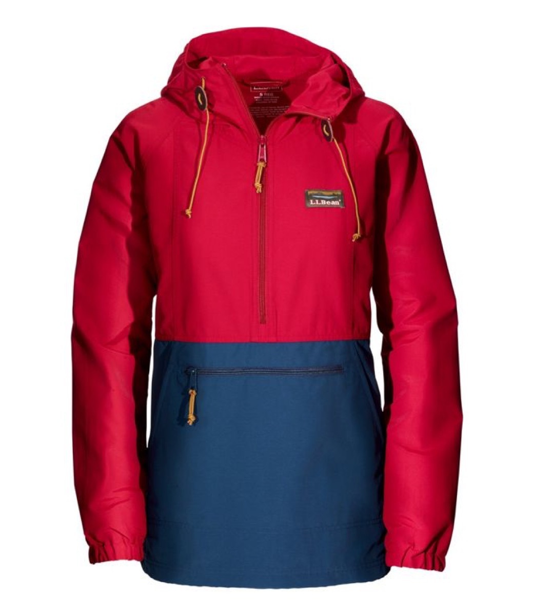 red and blue women's anorak