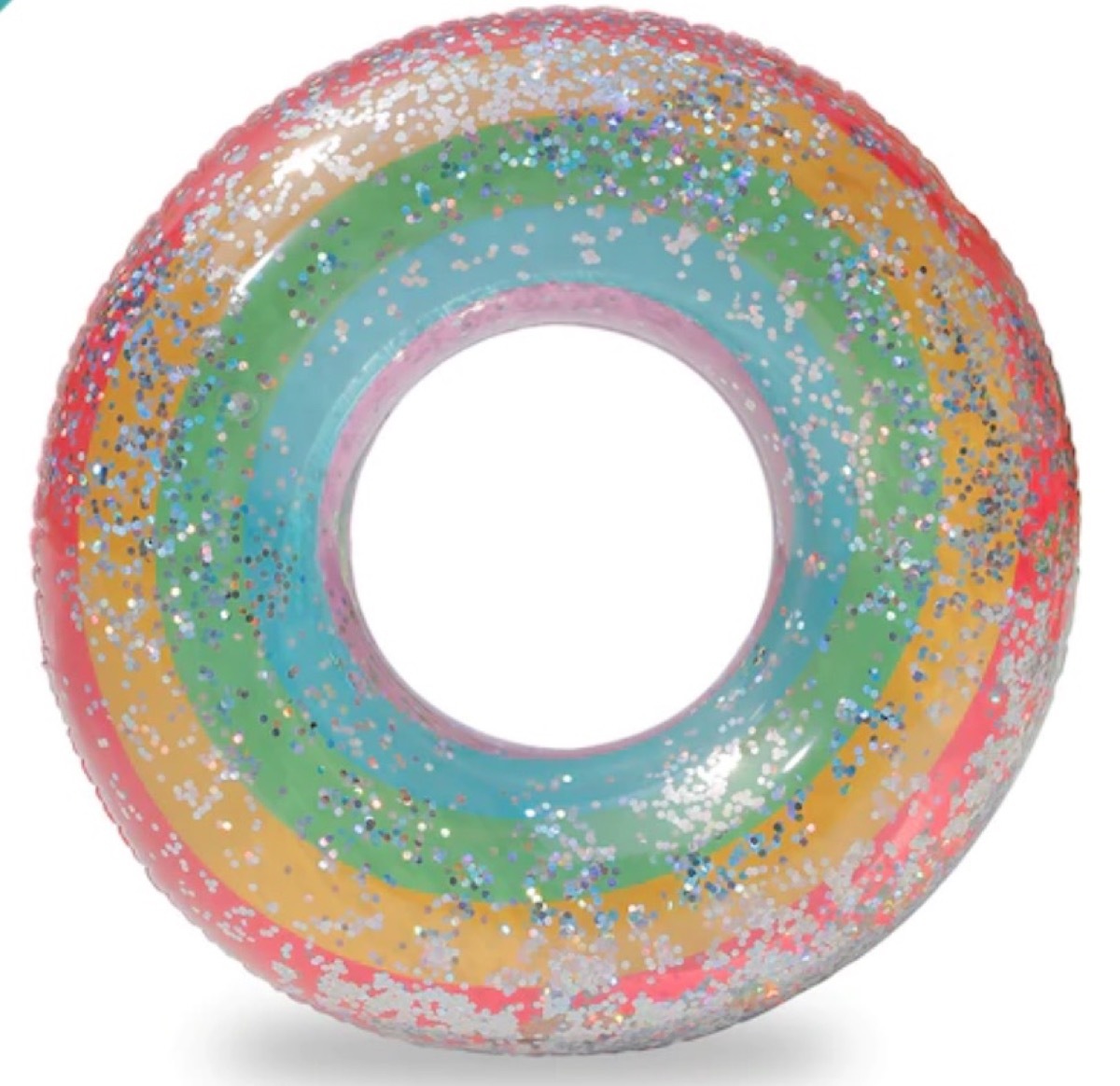 rainbow glitter inner tube, summer party essentials