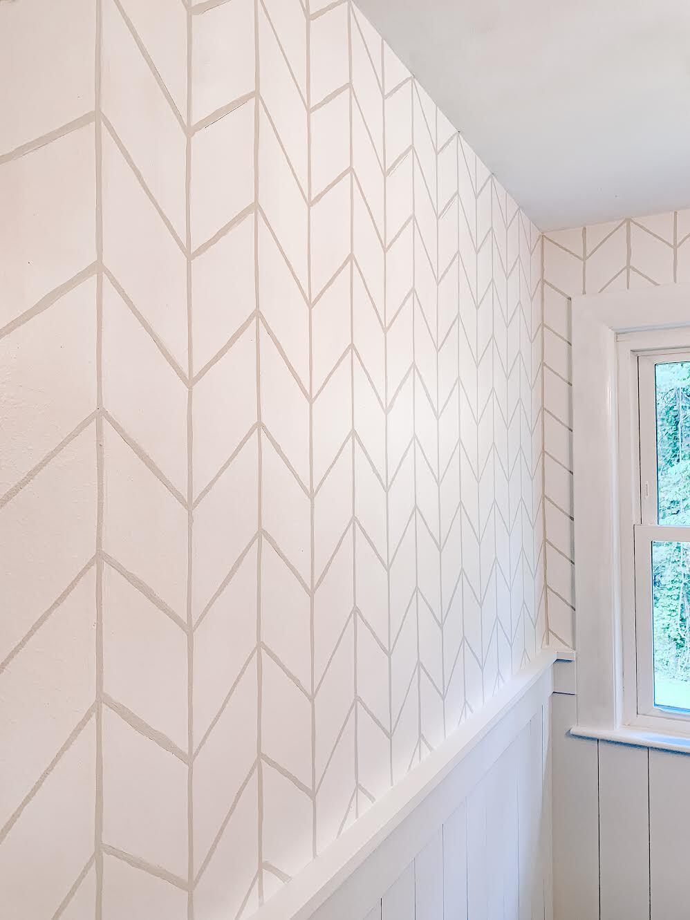 hand painted chevron wallpaper