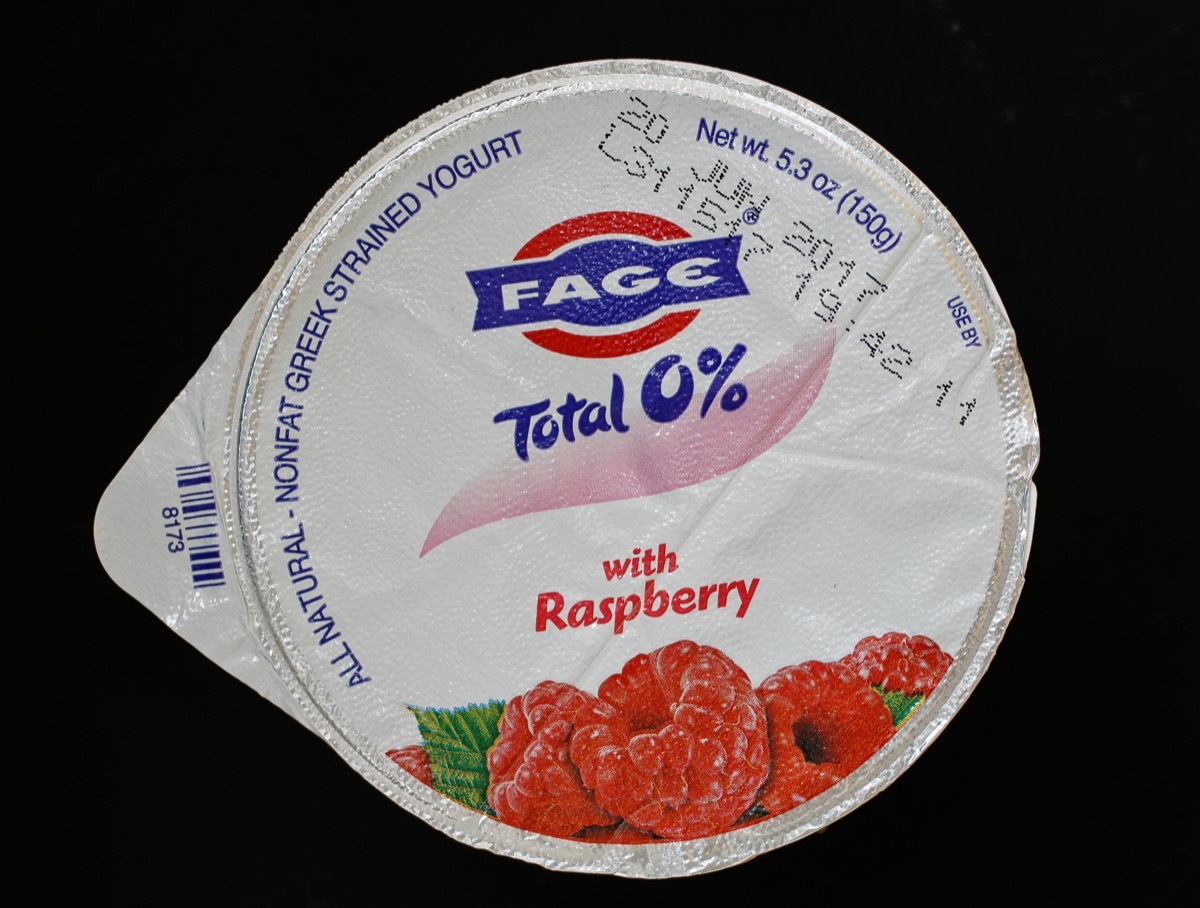 a package of raspberry sage yogurt