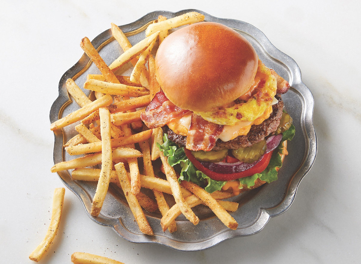 Cheddar Bacon Omelet Burger from TGI Fridays