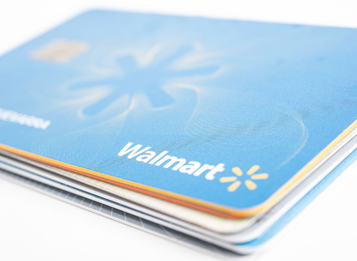 stack of walmart credit cards