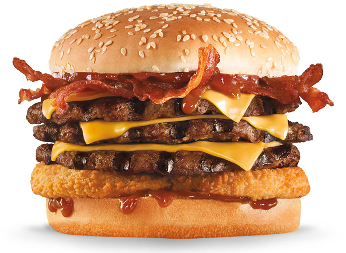 carls jr triple western bacon cheeseburger