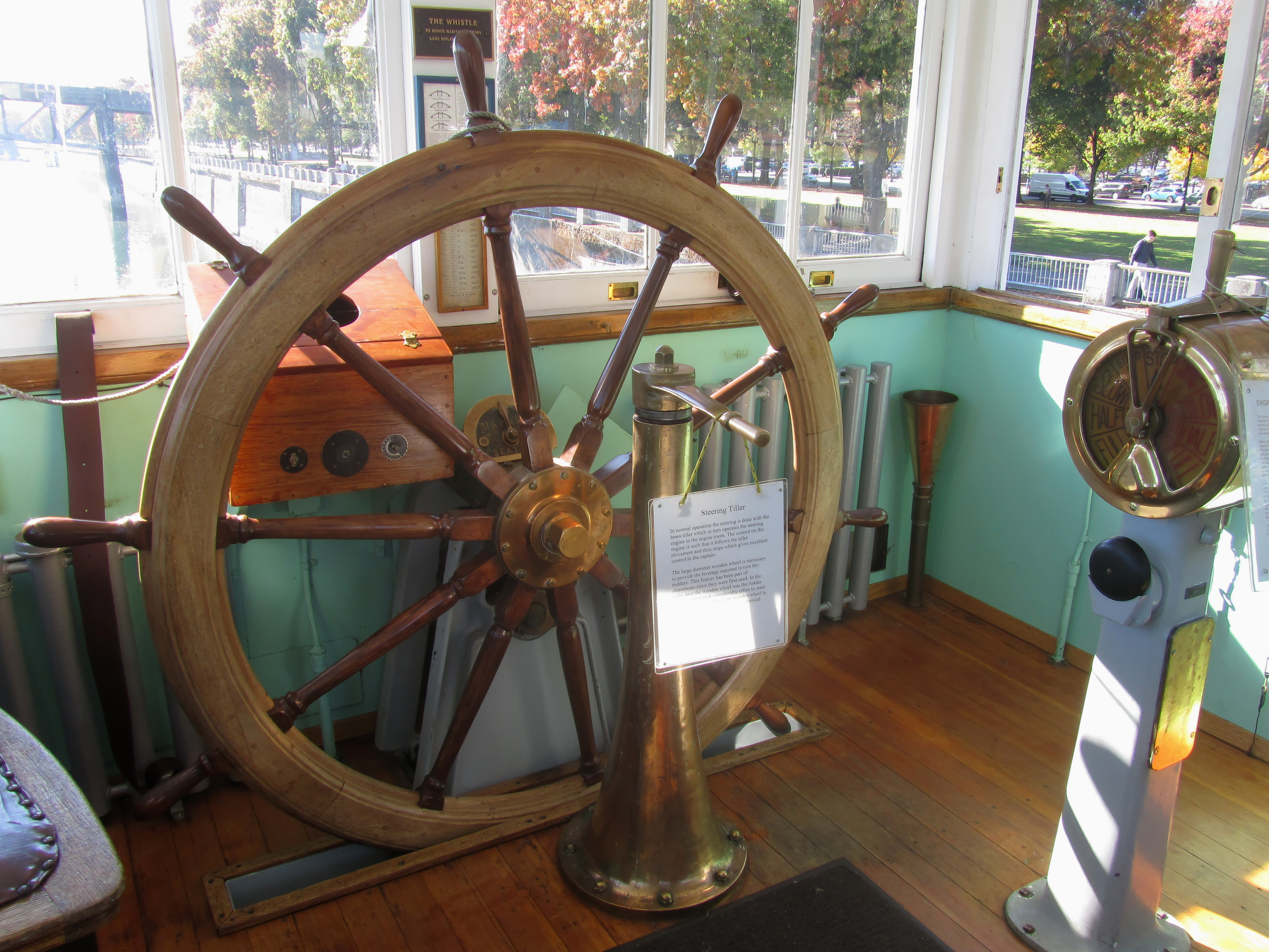 helm at the Oregon Maritime Museum