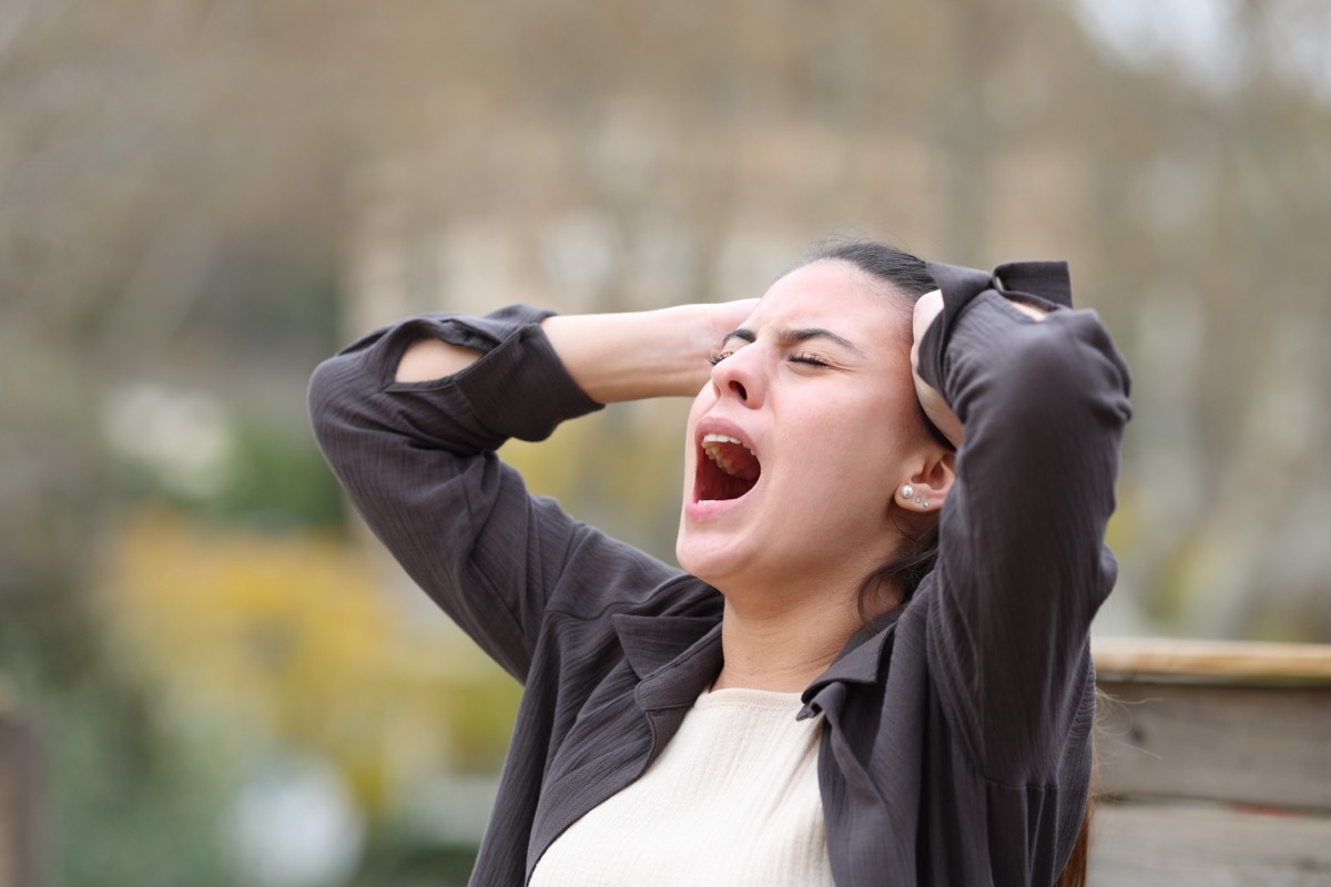 Woman Yelling Outside