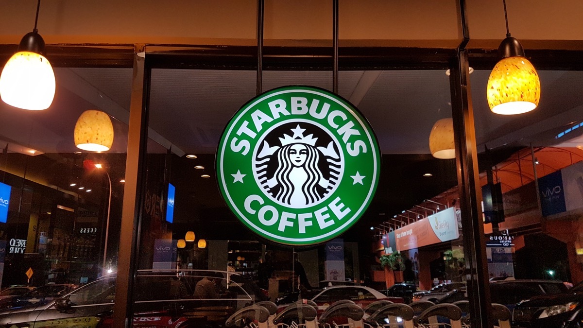 starbucks logo in window