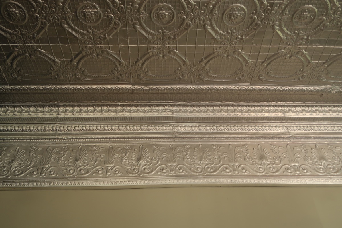 pressed tin ceiling, vintage home upgrades