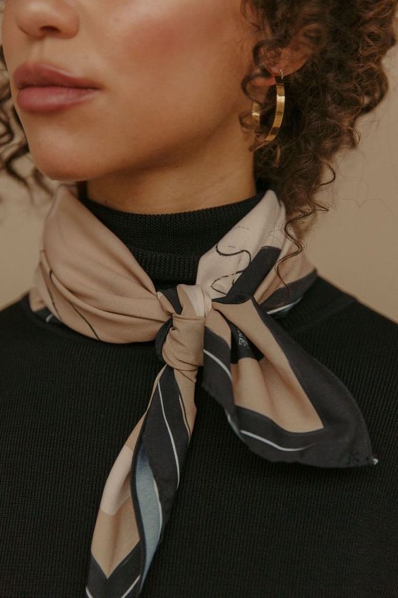 Classic front tie | 12 Super Stylish Ways to  Wear a Scarf | Her Beauty