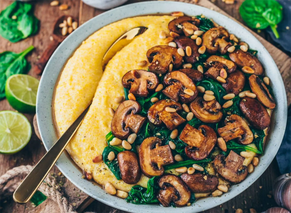 creamy polenta with mushrooms