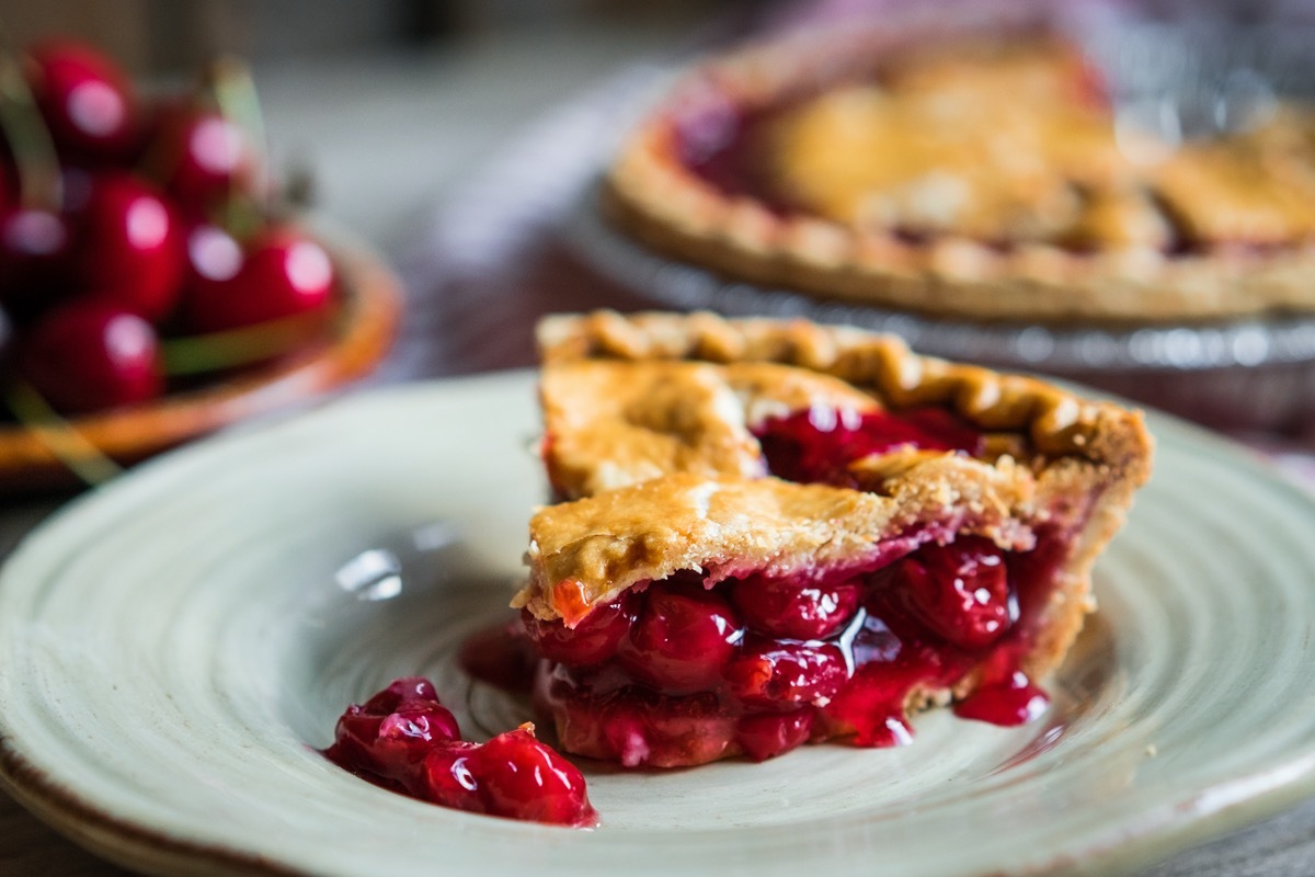 cherry pie on plate