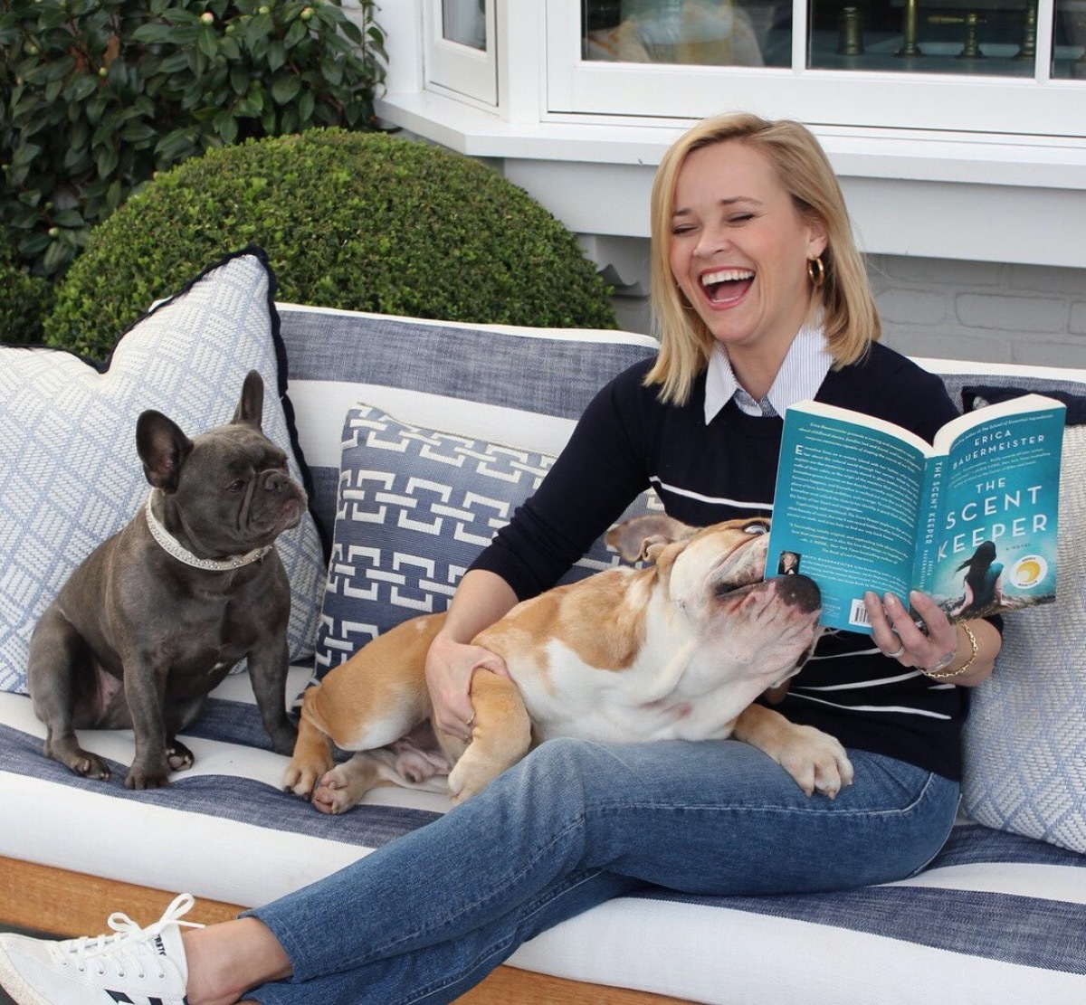 Reese Witherspoon with her dogs