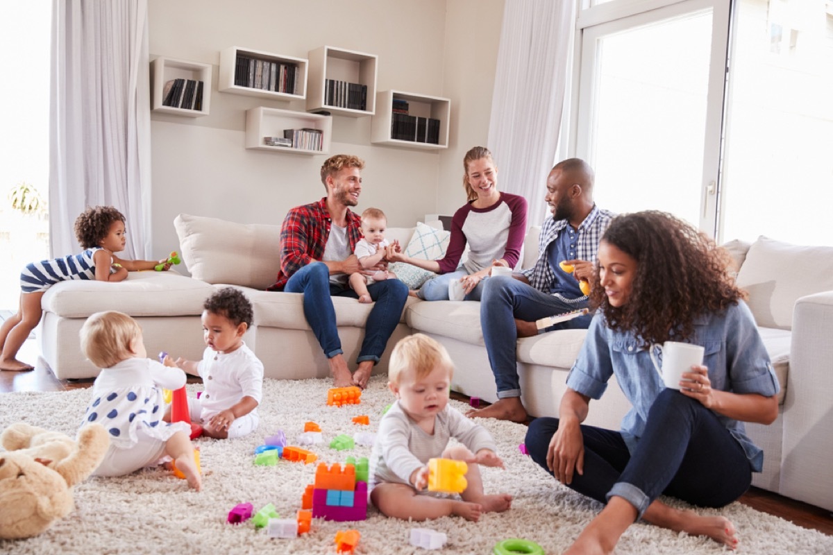 babies and their parents, working mom