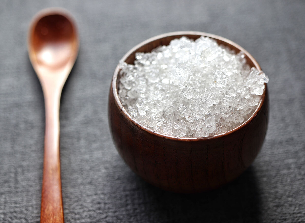 Sea salt in a bowl