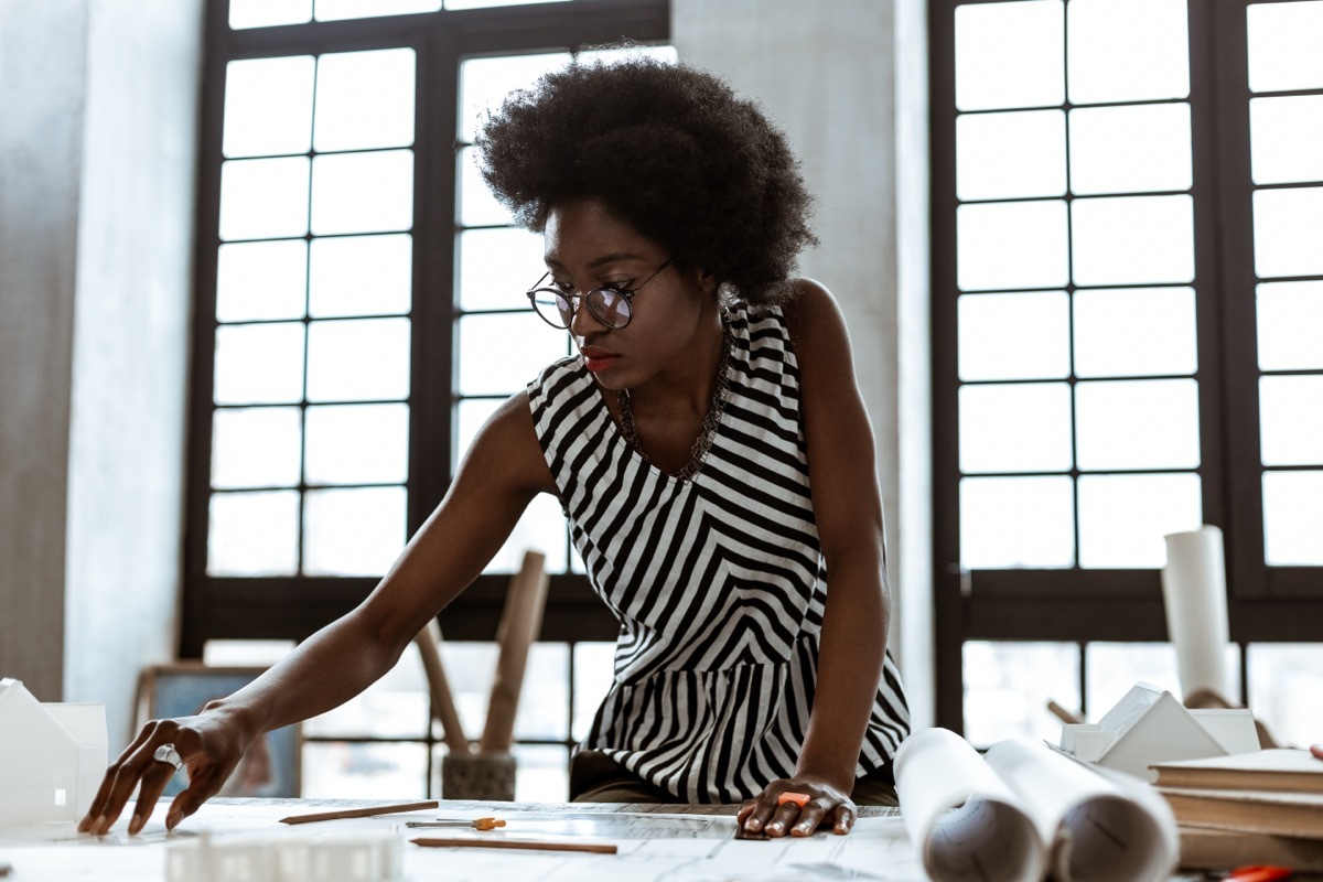 Black Woman Working in an Office