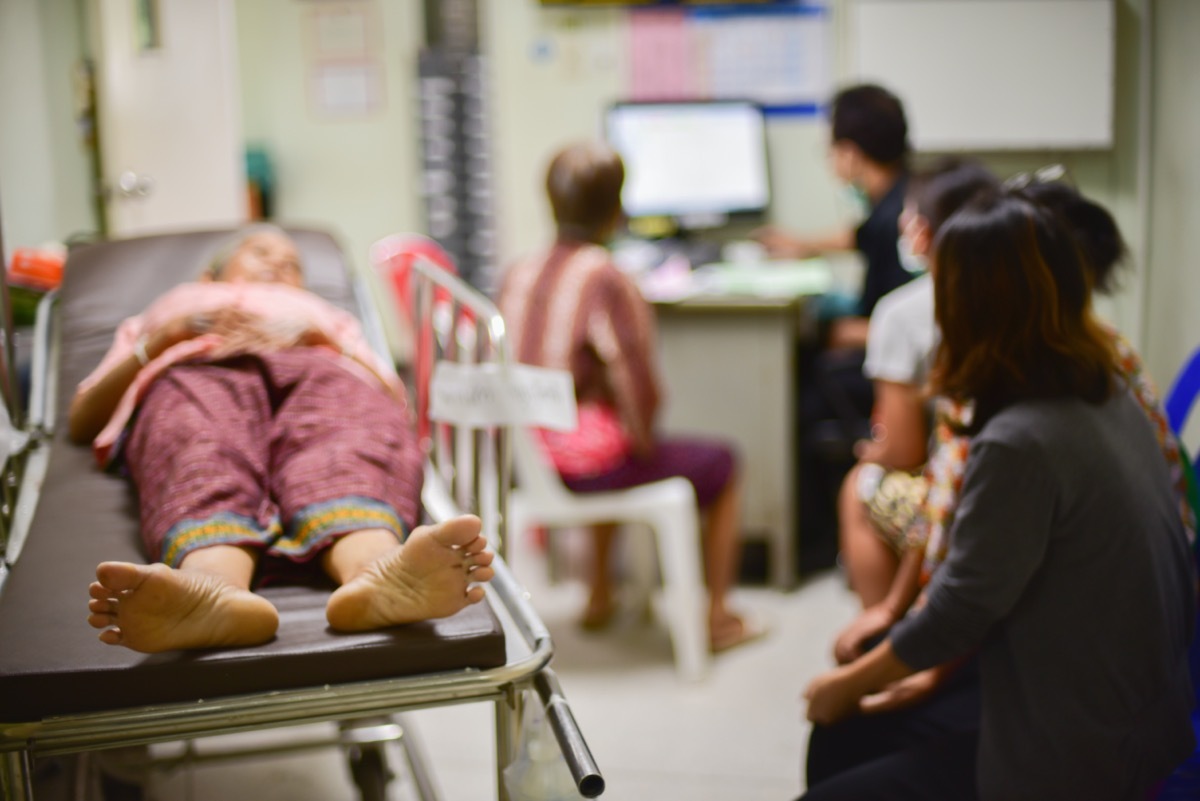 Blurred of patients waiting for treatment in hospital