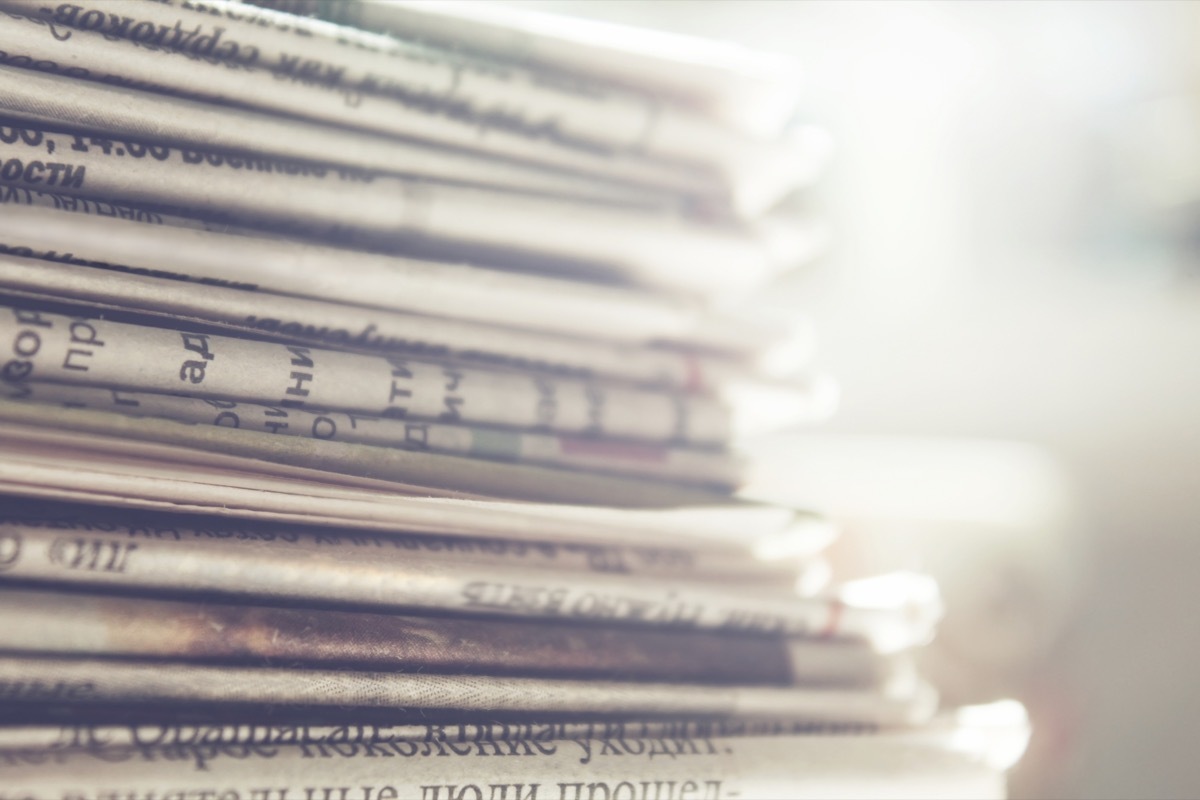 a stack of newspapers things in your house attracting pests