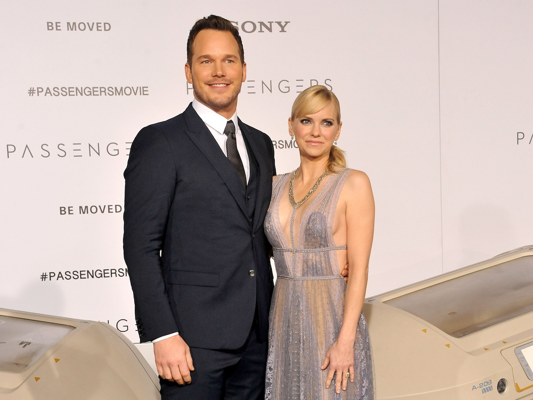 Chris Pratt and Anna Faris at the premiere of Passengers in 2016