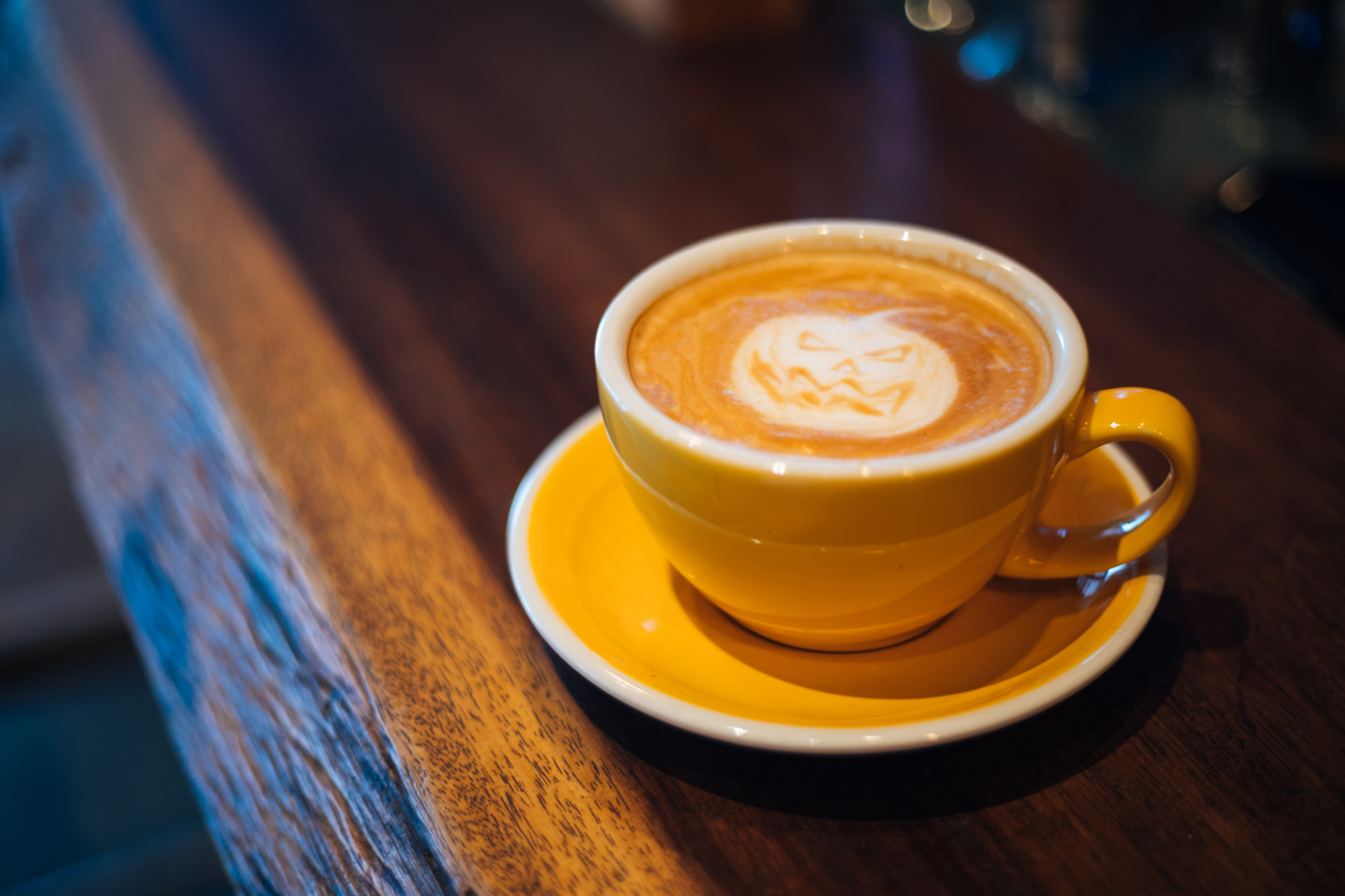 Halloween Pumpkin Cappuccino coffee art