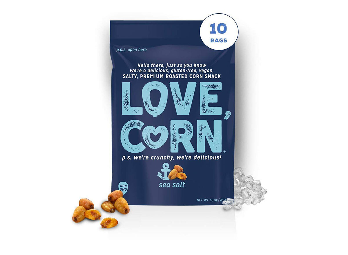 bag of love corn kernel snacks