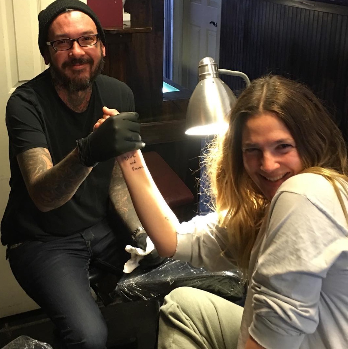 Drew Barrymore tattoo