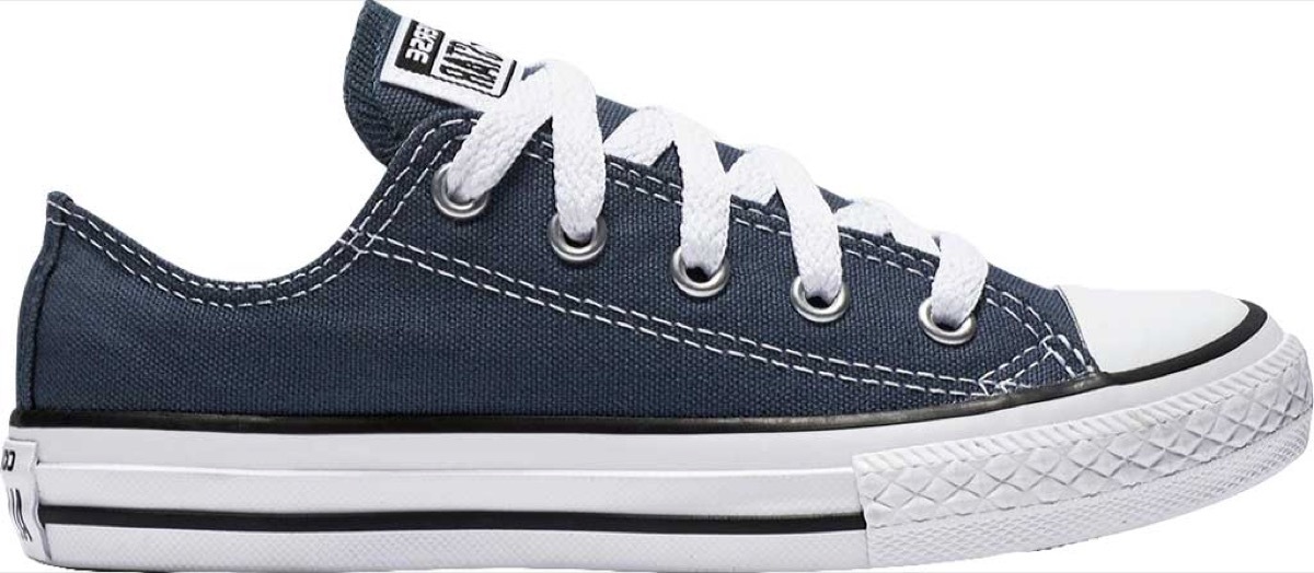 One blue Converse sneaker