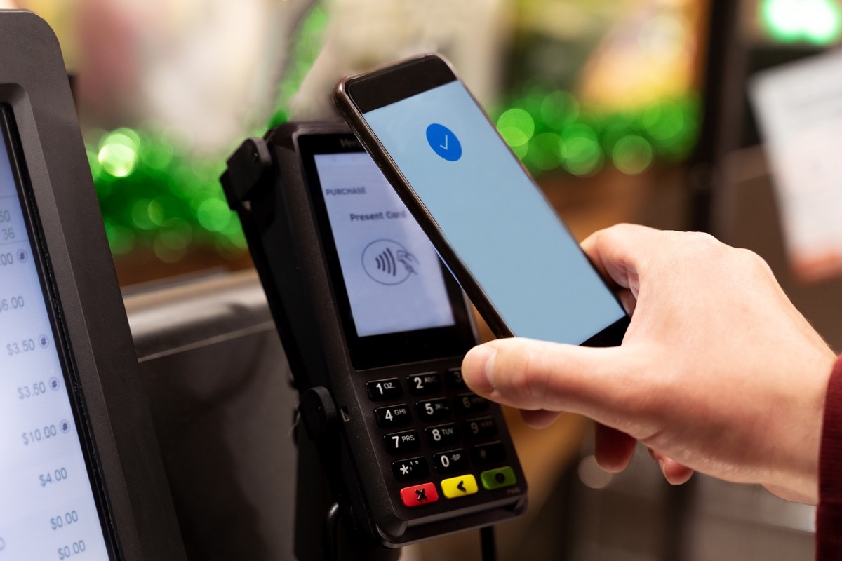 Eftpos Machine at Self Checkout in a supermarket