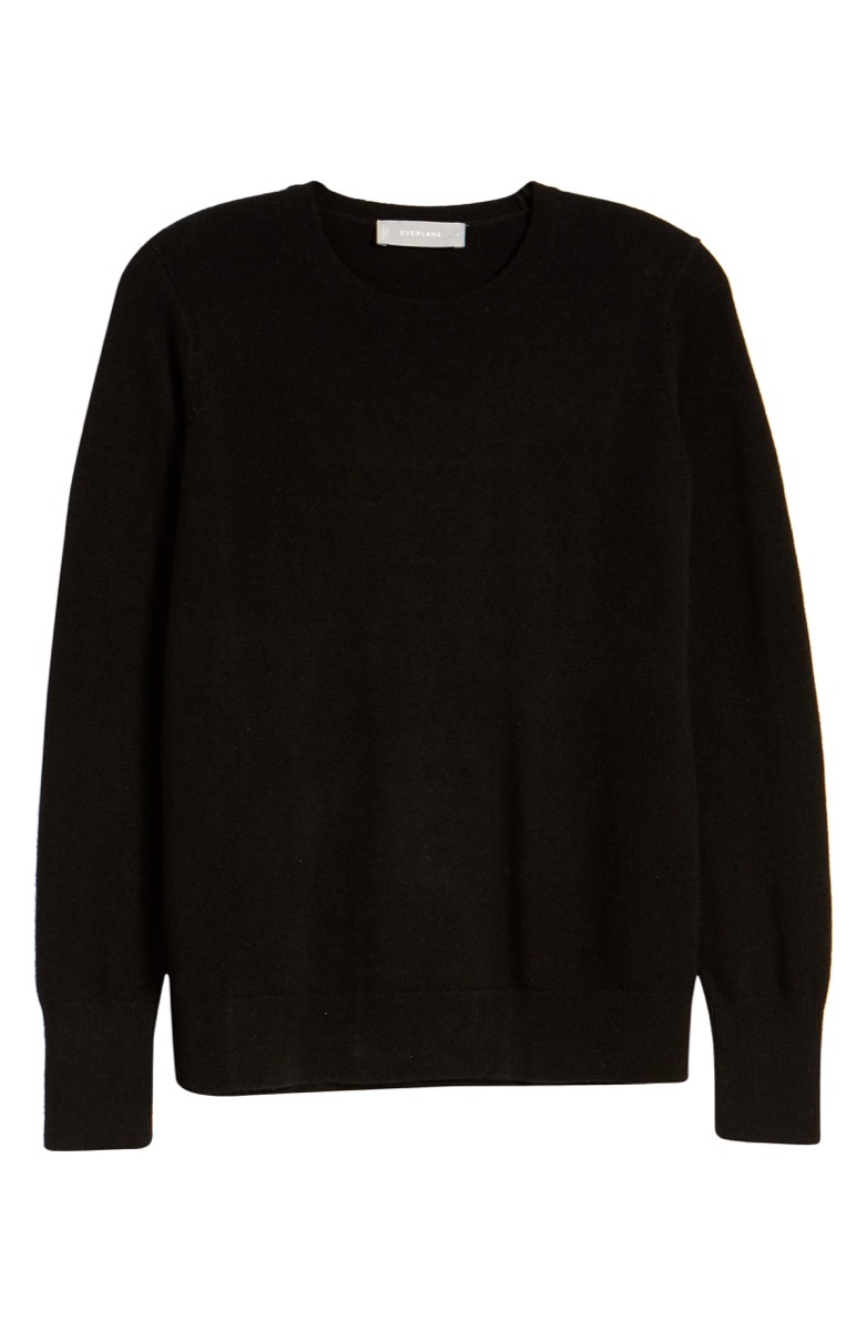 everlane black cashmere crew sweater