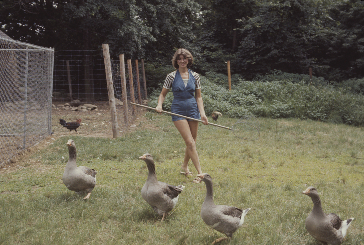 Martha Stewart with geese in 1976