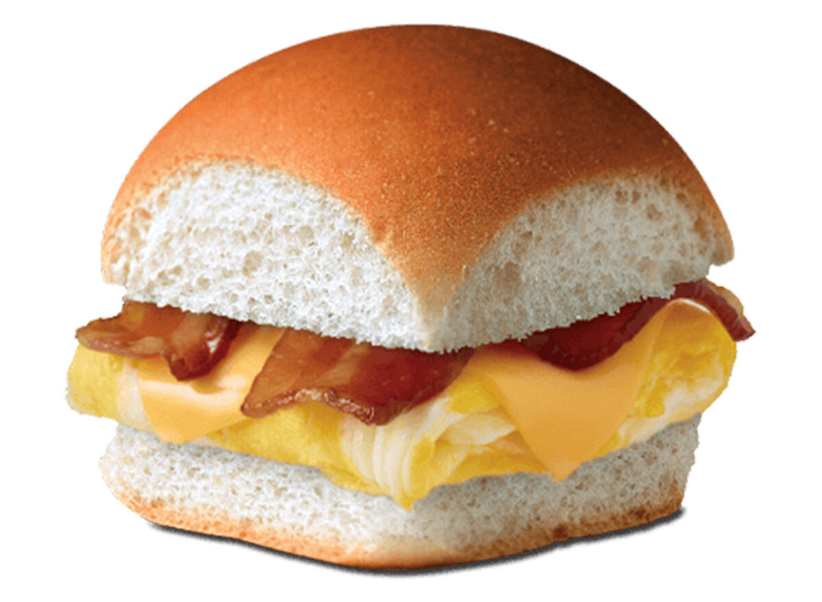 Breakfast slider bacon egg cheese