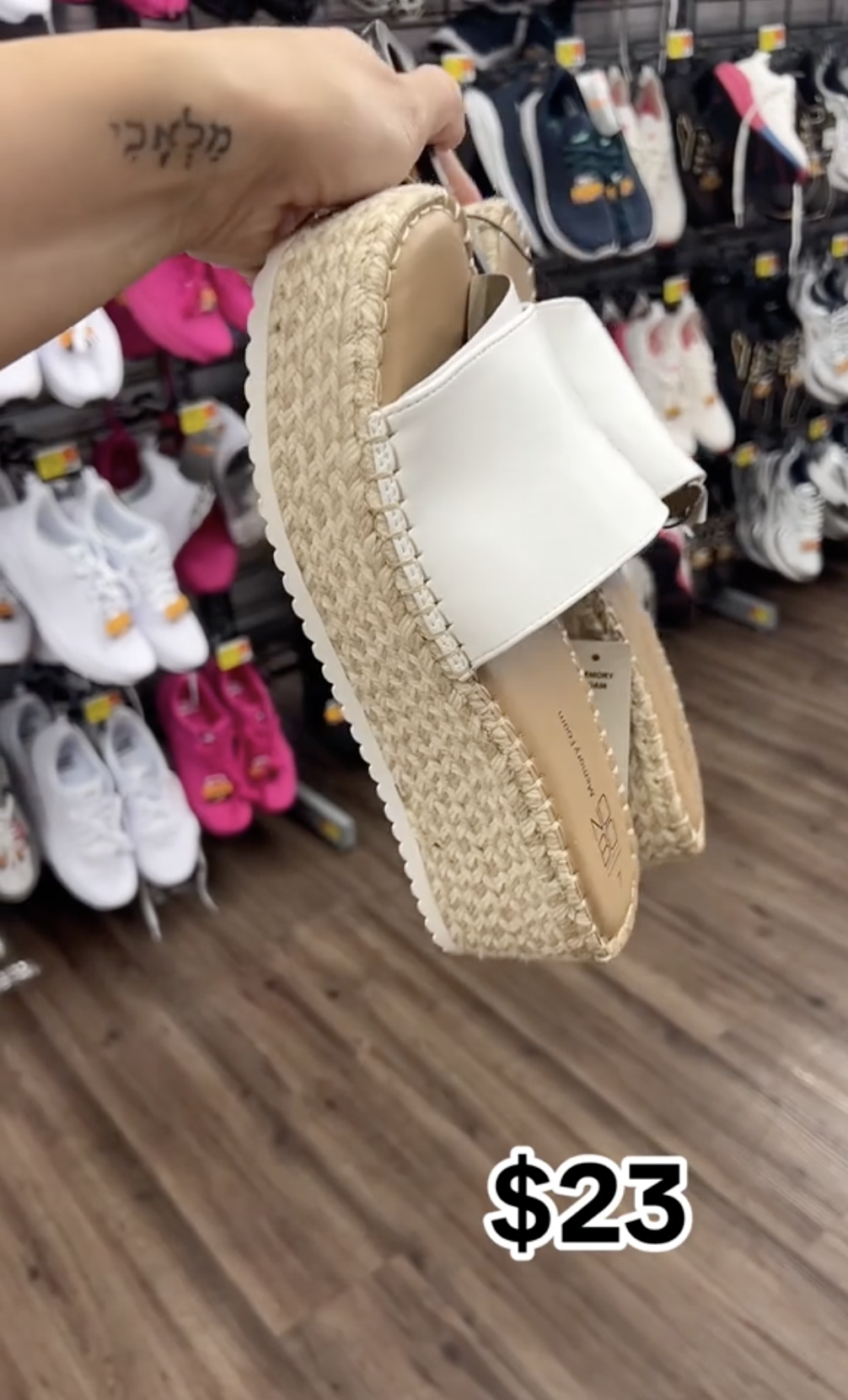 white slide on sandal platform 