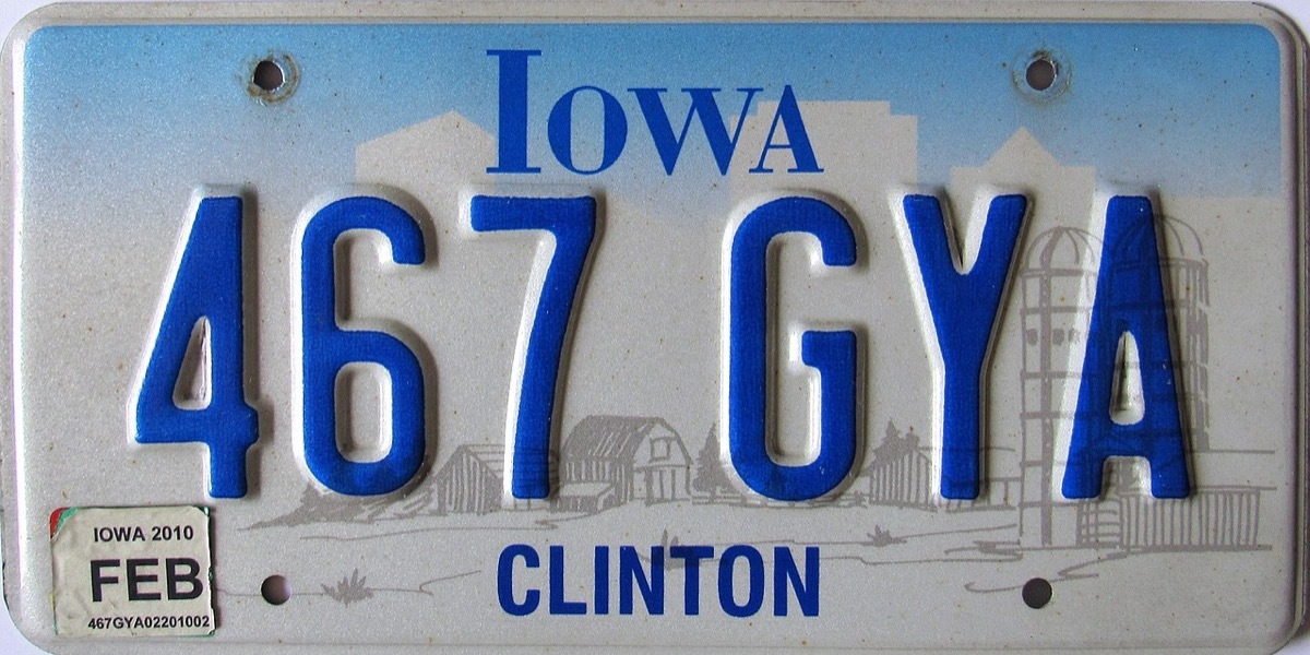 iowa state license plate