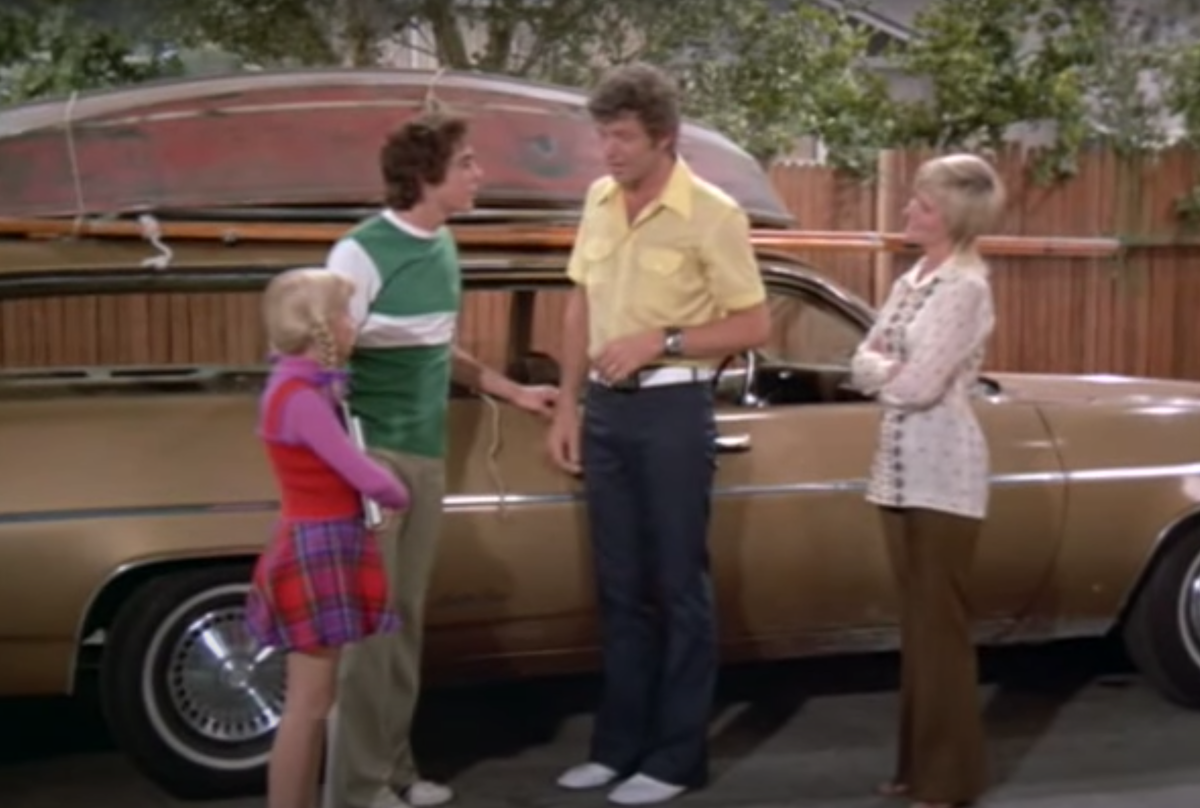 Susan Olsen, Barry Williams, Robert Reed, and Florence Henderson on 