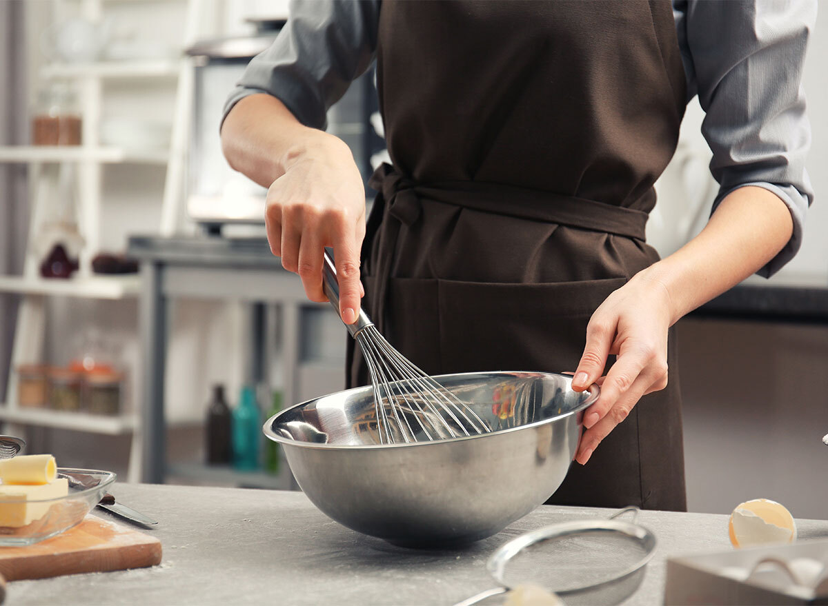 metal bowl with whisk