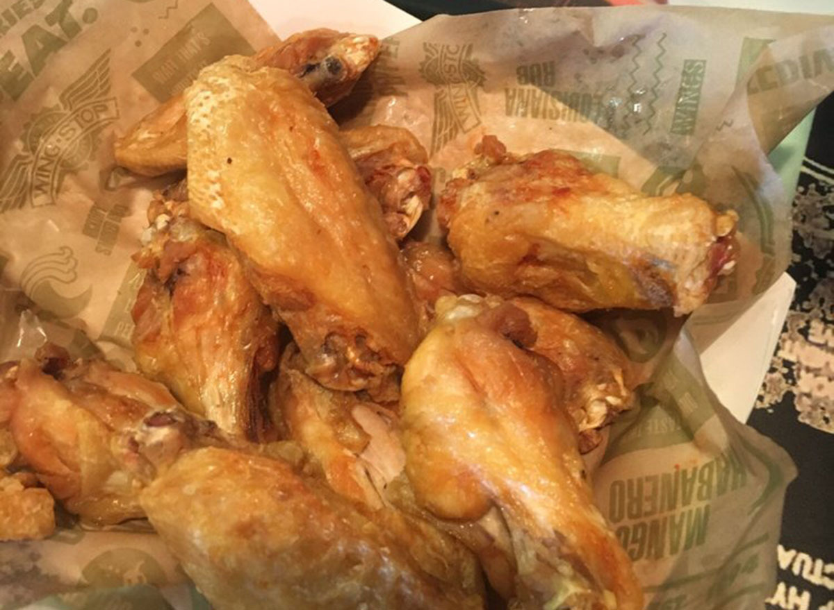 healthiest restaurant dish wingstop plain wings