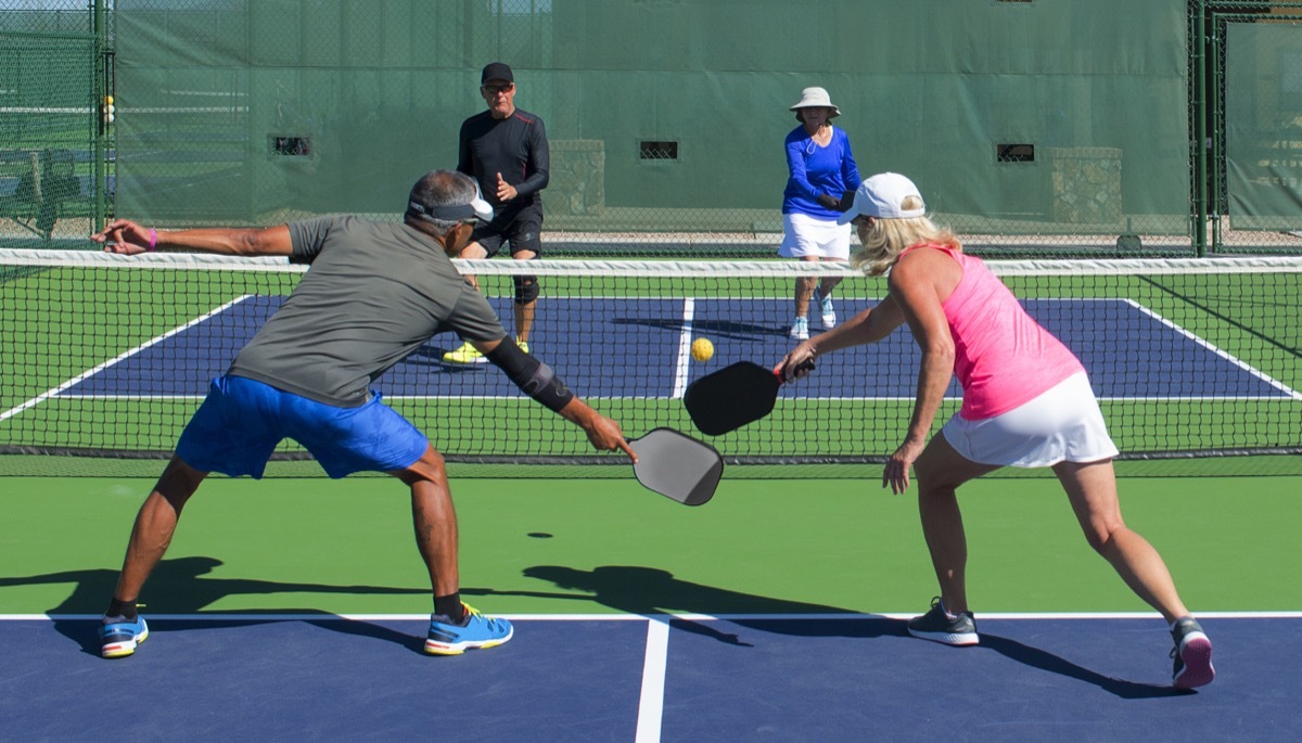 people playing pickleball