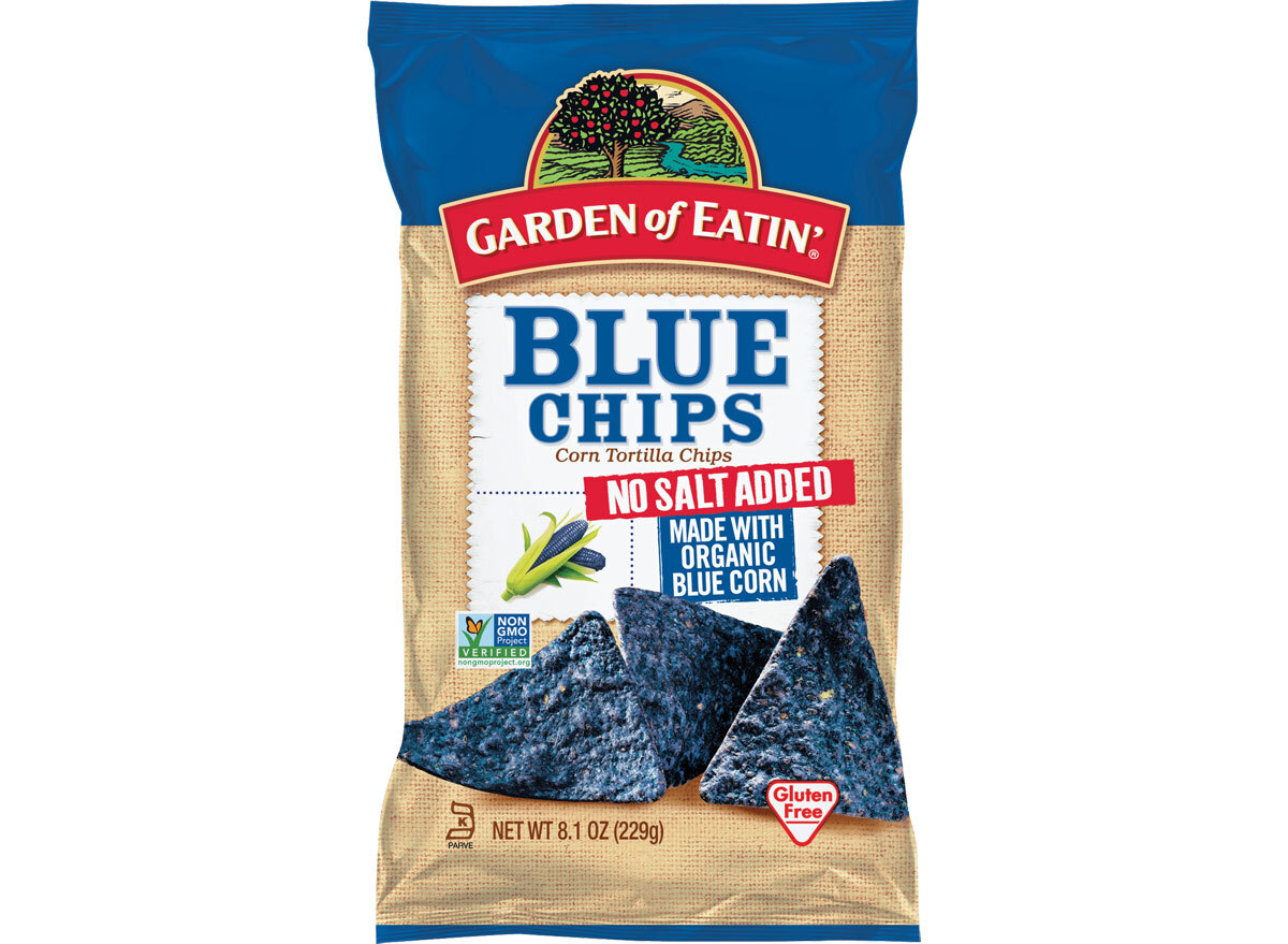 Garden of eatin blue chips no salt added - best healthy low calorie chips