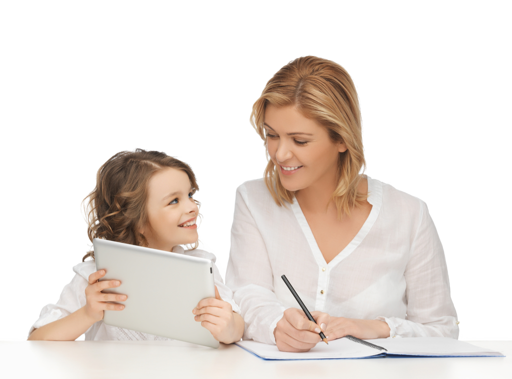 Mom Teaching Daughter How to Read Parenting