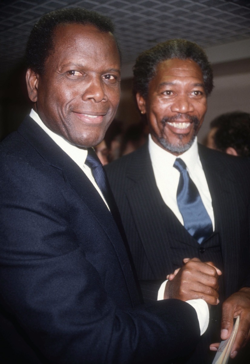 Sidney Poitier and Morgan Freeman