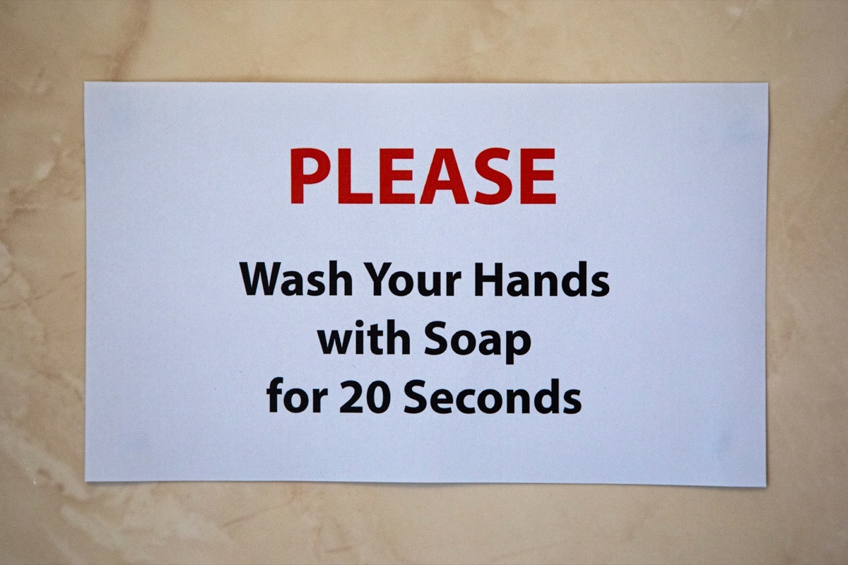 Sign to wash hands