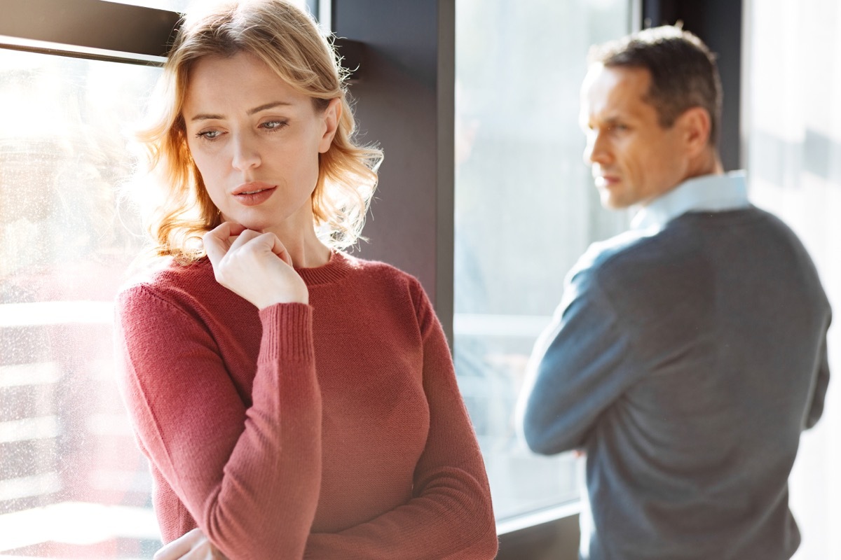 Man looking at woman intensely