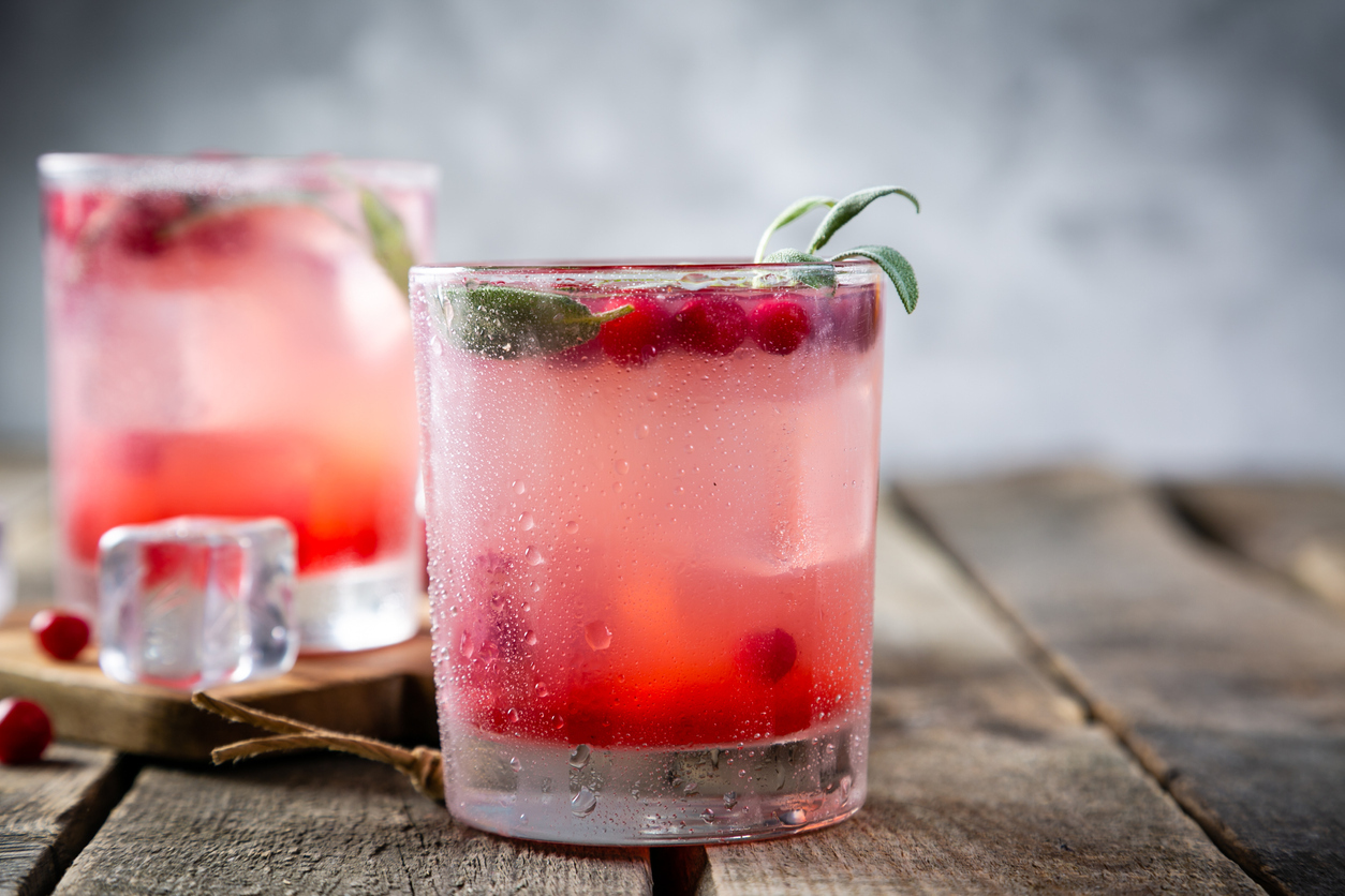 Cranberry and sage mocktail