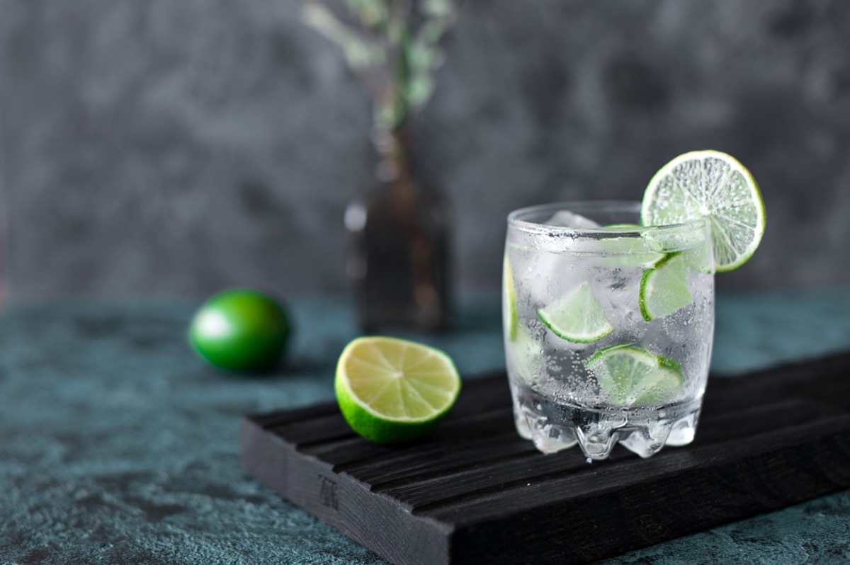 Vodka cocktail with lime